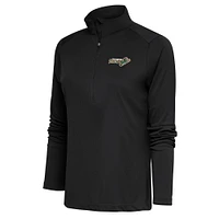 Women's Antigua  Charcoal Norfolk Tides Tribute Half-Zip Pullover Top