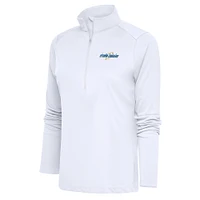 Women's Antigua  White Omaha Storm Chasers Tribute Half-Zip Pullover Top