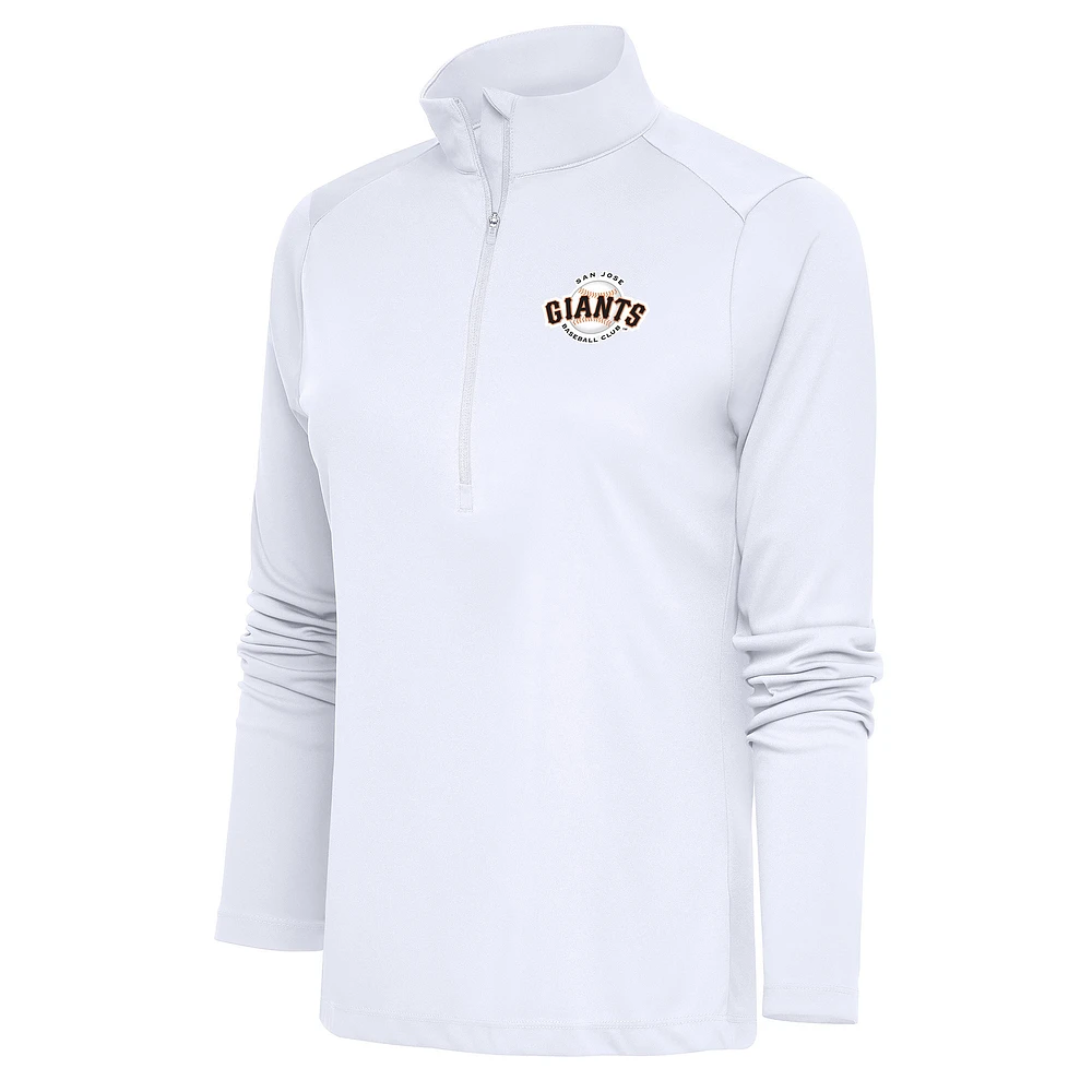 Women's Antigua San Jose Giants Tribute Half-Zip Pullover Top