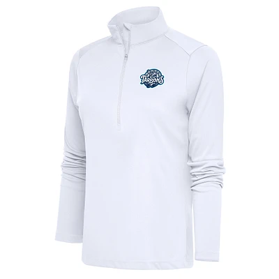Women's Antigua  White Tampa Tarpons Tribute Half-Zip Pullover Top