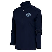 Women's Antigua  Navy Tampa Tarpons Tribute Half-Zip Pullover Top