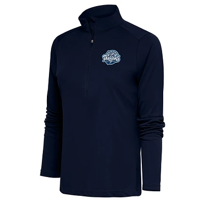 Women's Antigua  Navy Tampa Tarpons Tribute Half-Zip Pullover Top