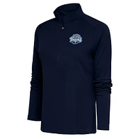 Women's Antigua  Navy Tampa Tarpons Tribute Half-Zip Pullover Top