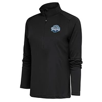 Women's Antigua  Charcoal Tampa Tarpons Tribute Half-Zip Pullover Top