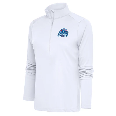 Women's Antigua  White Tennessee Smokies Tribute Half-Zip Pullover Top