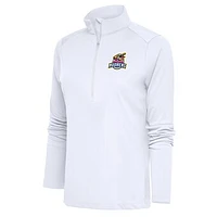 Women's Antigua  White Toledo Mud Hens Tribute Half-Zip Pullover Top