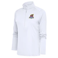 Women's Antigua  White Toledo Mud Hens Tribute Half-Zip Pullover Top