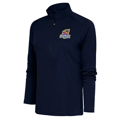 Women's Antigua  Navy Toledo Mud Hens Tribute Half-Zip Pullover Top
