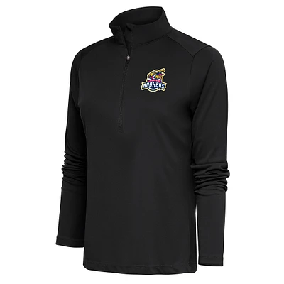 Women's Antigua  Charcoal Toledo Mud Hens Tribute Half-Zip Pullover Top