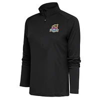Women's Antigua  Charcoal Toledo Mud Hens Tribute Half-Zip Pullover Top
