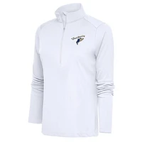 Women's Antigua  White Tri-City Dust Devils Tribute Half-Zip Pullover Top