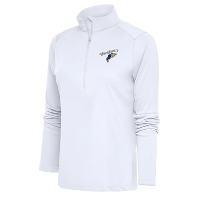 Women's Antigua  White Tri-City Dust Devils Tribute Half-Zip Pullover Top