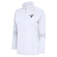 Women's Antigua  White Tri-City Dust Devils Tribute Half-Zip Pullover Top
