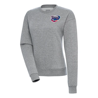 Women's Antigua  Heather Gray Clearwater Threshers Victory Pullover Sweatshirt