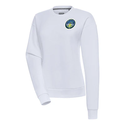 Women's Antigua  White Columbia Fireflies Victory Pullover Sweatshirt