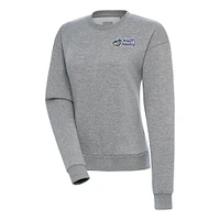 Women's Antigua  Heather Gray Fort Myers Mighty Mussels Victory Pullover Sweatshirt