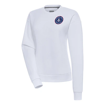 Women's Antigua  White Round Rock Express Victory Pullover Sweatshirt