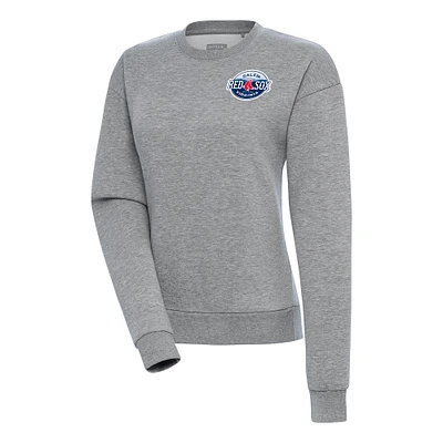 Women's Antigua  Heather Gray Salem Red Sox Victory Pullover Sweatshirt