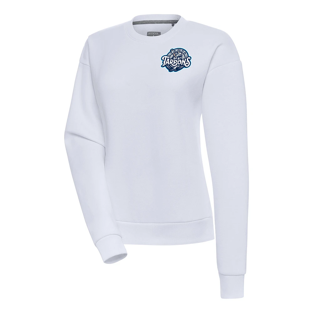 Women's Antigua White Tampa Tarpons Victory Pullover Sweatshirt