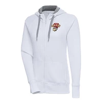 Women's Antigua  White Altoona Curve Victory Full-Zip Hoodie