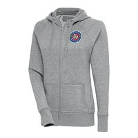 Women's Antigua  Heather Gray Amarillo Sod Poodles Victory Full-Zip Hoodie