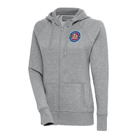 Women's Antigua  Heather Gray Amarillo Sod Poodles Victory Full-Zip Hoodie