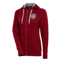 Women's Antigua  Cardinal Amarillo Sod Poodles Victory Full-Zip Hoodie