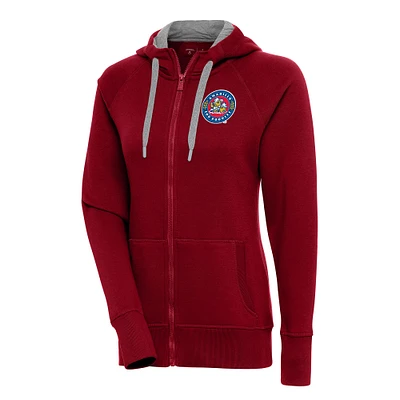 Women's Antigua  Cardinal Amarillo Sod Poodles Victory Full-Zip Hoodie