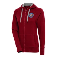 Women's Antigua  Cardinal Amarillo Sod Poodles Victory Full-Zip Hoodie