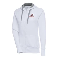 Women's Antigua  White Arkansas Travelers Victory Full-Zip Hoodie