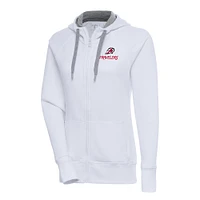 Women's Antigua  White Arkansas Travelers Victory Full-Zip Hoodie