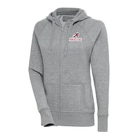 Women's Antigua  Heather Gray Arkansas Travelers Victory Full-Zip Hoodie