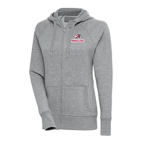 Women's Antigua  Heather Gray Arkansas Travelers Victory Full-Zip Hoodie