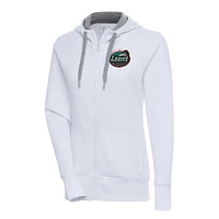 Women's Antigua  White Great Lakes Loons Victory Full-Zip Hoodie