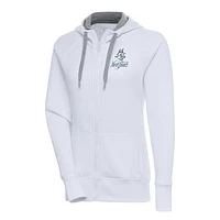 Women's Antigua  White Hartford Yard Goats Victory Full-Zip Hoodie