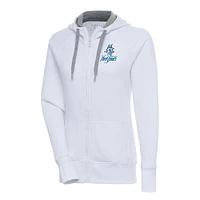 Women's Antigua  White Hartford Yard Goats Victory Full-Zip Hoodie