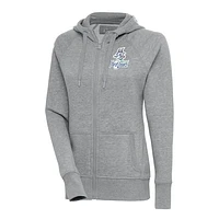 Women's Antigua  Heather Gray Hartford Yard Goats Victory Full-Zip Hoodie
