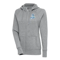 Women's Antigua  Heather Gray Hartford Yard Goats Victory Full-Zip Hoodie