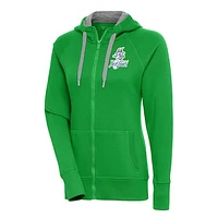 Women's Antigua  Kelly Green Hartford Yard Goats Victory Full-Zip Hoodie