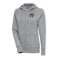 Women's Antigua  Heather Gray Hickory Crawdads Victory Full-Zip Hoodie