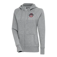 Women's Antigua  Heather Gray Hickory Crawdads Victory Full-Zip Hoodie