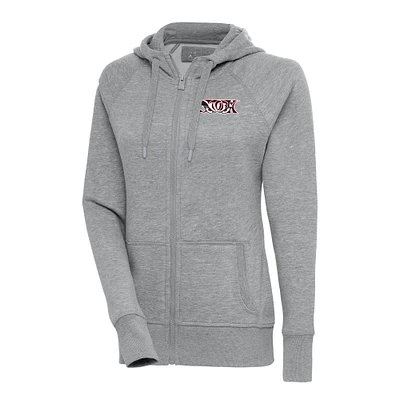 Women's Antigua  Heather Gray Lake Elsinore Storm Victory Full-Zip Hoodie