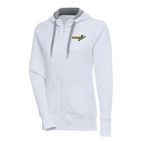 Women's Antigua  White Norfolk Tides Victory Full-Zip Hoodie