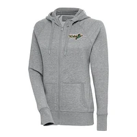 Women's Antigua  Heather Gray Norfolk Tides Victory Full-Zip Hoodie