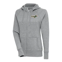 Women's Antigua  Heather Gray Norfolk Tides Victory Full-Zip Hoodie