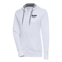 Women's Antigua  White Northwest Arkansas Naturals Victory Full-Zip Hoodie