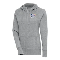 Women's Antigua  Heather Gray Northwest Arkansas Naturals Victory Full-Zip Hoodie
