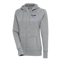 Women's Antigua  Heather Gray Northwest Arkansas Naturals Victory Full-Zip Hoodie