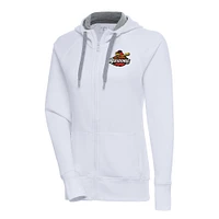Women's Antigua  White Rochester Red Wings Victory Full-Zip Hoodie