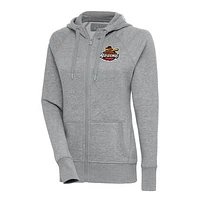 Women's Antigua  Heather Gray Rochester Red Wings Victory Full-Zip Hoodie